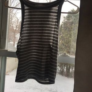 Grey and White crop tank